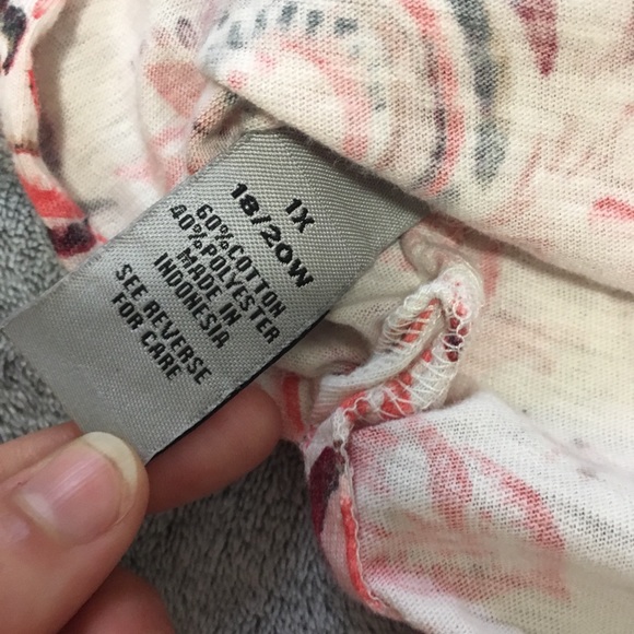 Catherines Pink Patterned Easy Fit Tee - Picture 4 of 7